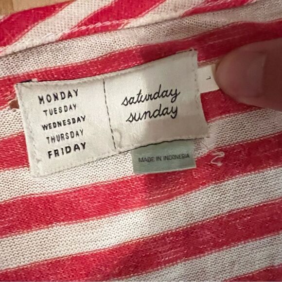 Anthropologie Saturday Sunday Striped Long Sleeve Top Women’s Large - Picture 3 of 5